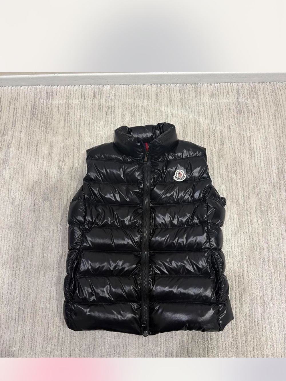 Moncler Women’s Shiny Black Quilted Puffer Vest